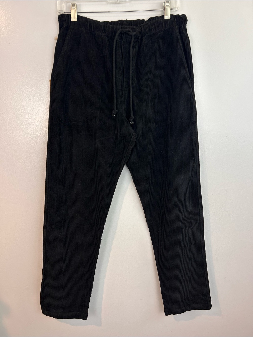 NWT Industry of All Nations Ponya Black Corduroy Drawstring  Pants Medium Unisex